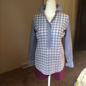 Ann Taylor Loft Cotton light weight blouse size XS